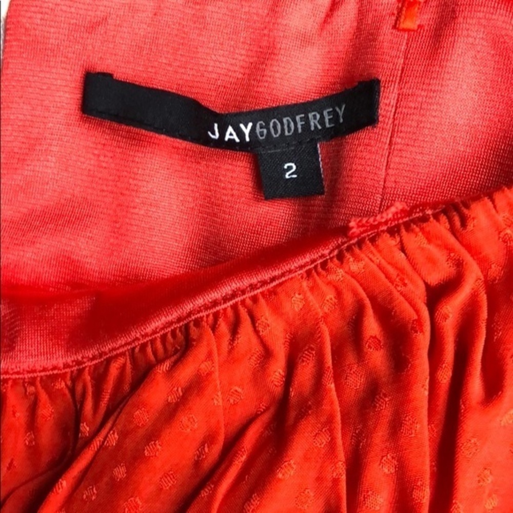 JAY GODFREY Red Ruffle Crop Top SZ 2 - Picture 7 of 7